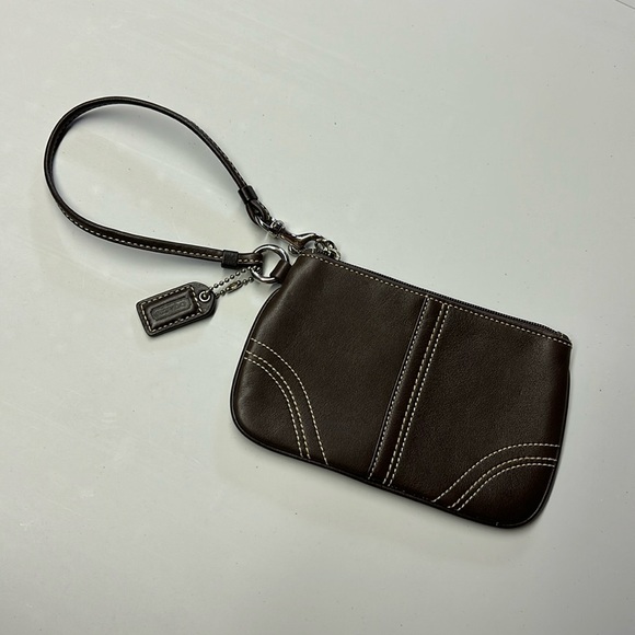 Coach Handbags - Coach Brown Leather Wristlet